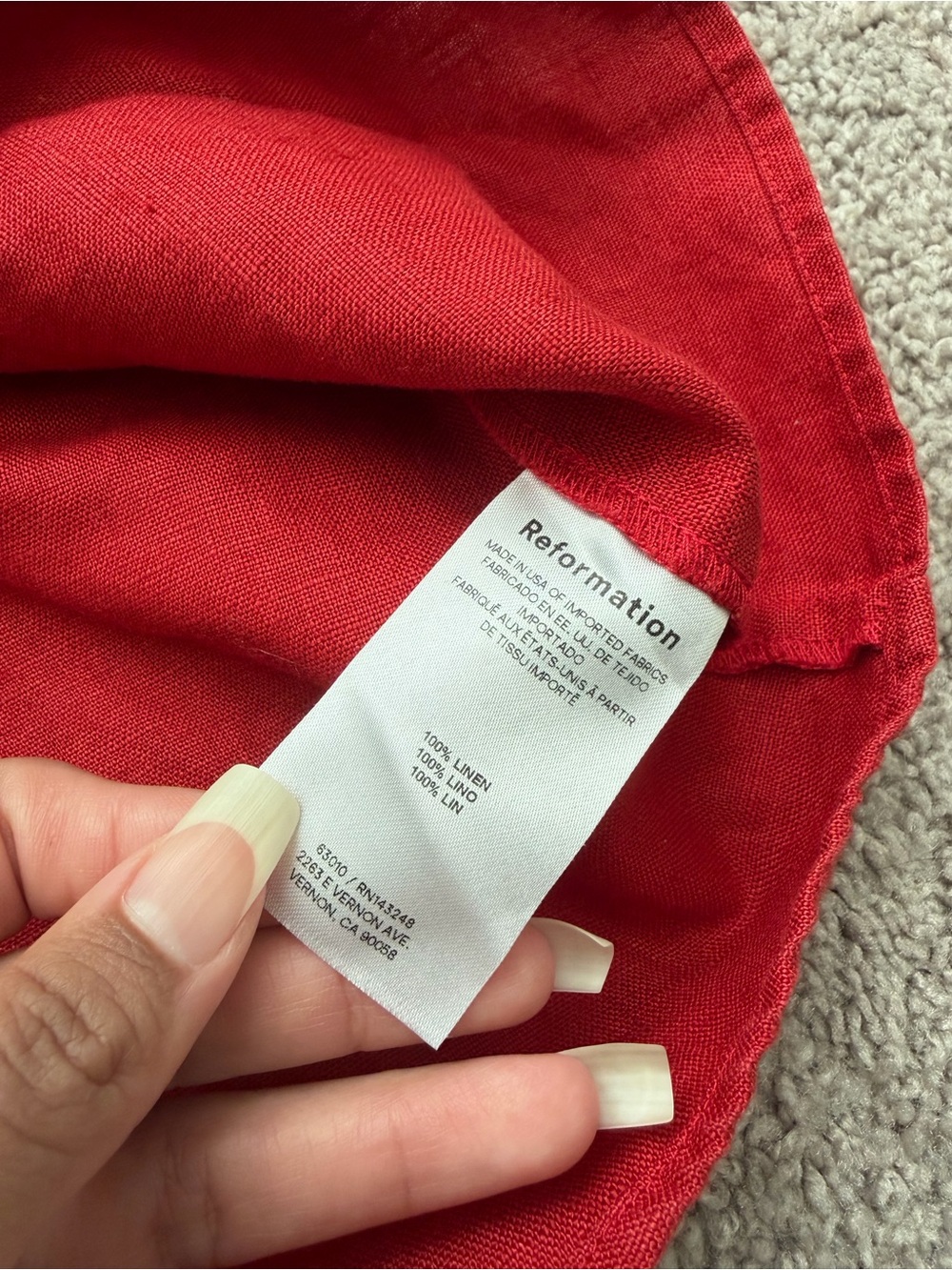 Reformation linen red mini skirt - Picture 6 of 6